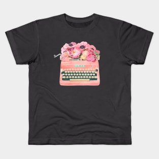 Typewriter with Flowers Kids T-Shirt